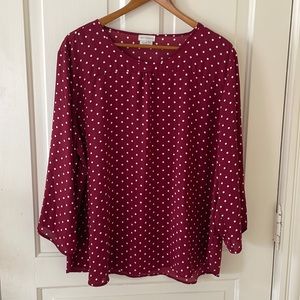 Dark red polka dot top xxl